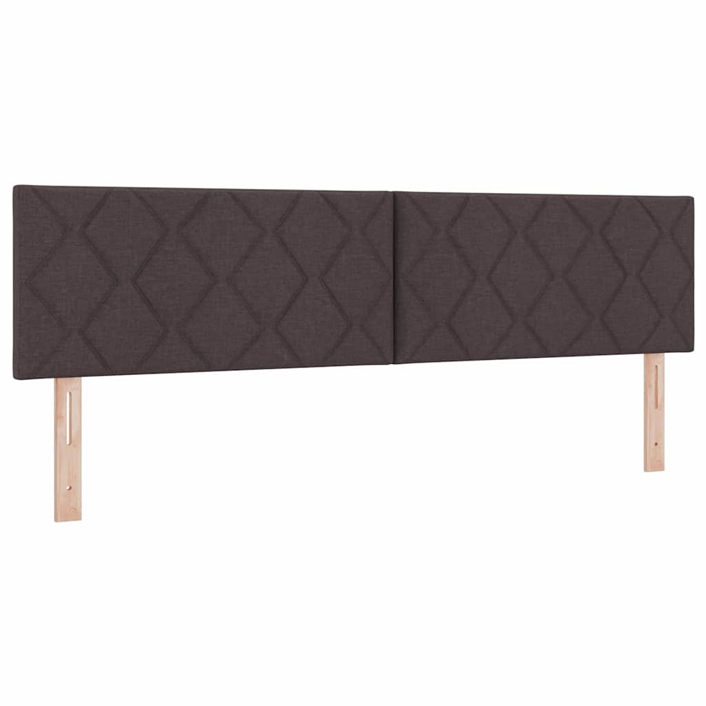 Headboard with LED Strip Lights Adjustable Brown 180 cm Fabric
